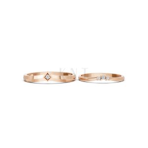 Nhẫn cưới kim cương H116 vàng hồng Rose Gold phong cách trẻ trung, nổi bật
