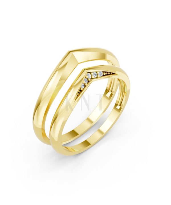 Nhẫn cưới kim cương H117 Vàng Gold thiết kế tinh tế, sang trọng