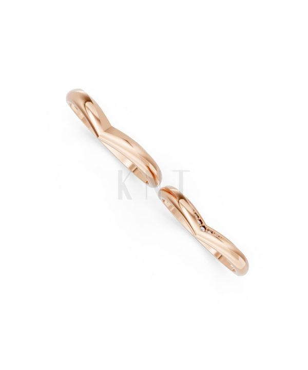 Nhẫn cưới kim cương H117 vàng hồng Rose Gold phong cách trẻ trung, nổi bật