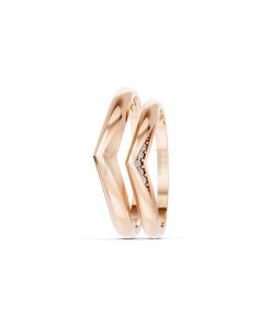 Nhẫn cưới kim cương H117 vàng hồng Rose Gold thiết kế đối xứng, phong cách, ấn tượng