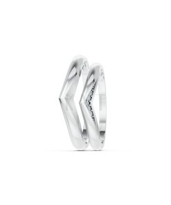 Nhẫn cưới kim cương H117 vàng trắng White Gold vàng sáng, đường nét sắc sảo, tinh tế