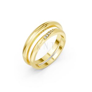 Nhẫn cưới kim cương H121 Vàng Gold thiết kế tinh tế, sang trọng