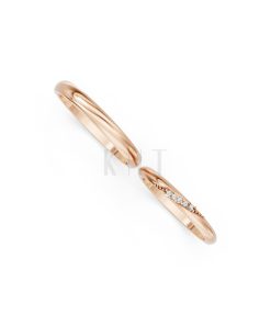 Nhẫn cưới kim cương H121 vàng hồng Rose Gold vàng đẹp, kiểu dáng trẻ trung, độc đáo