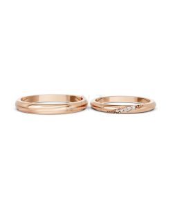Nhẫn cưới kim cương H121 vàng hồng Rose Gold thiết kế đối xứng, phong cách, ấn tượng