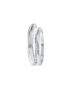 Nhẫn cưới kim cương H121 vàng trắng White Gold vàng sáng, đường nét sắc sảo, tinh tế