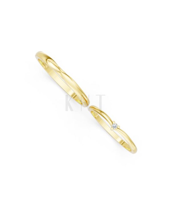 Nhẫn cưới H123 Vàng Gold vàng 10K/14K/18K/607 cao cấp, thanh lịch