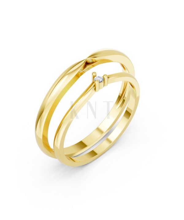 Nhẫn cưới H123 Vàng Gold thiết kế tinh tế, sang trọng