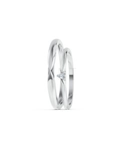 Nhẫn cưới H123 vàng trắng White Gold vàng sáng, đường nét sắc sảo, tinh tế