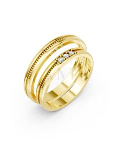 Nhẫn cưới H127 Vàng Gold thiết kế tinh tế, sang trọng
