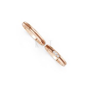 Nhẫn cưới H127 vàng hồng Rose Gold vàng đẹp, kiểu dáng trẻ trung, độc đáo