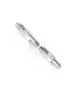 Nhẫn cưới H127 vàng trắng White Gold vàng sáng, đường nét sắc sảo, tinh tế