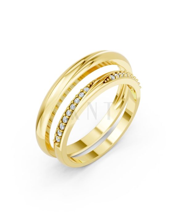Nhẫn cưới H128 Vàng Gold thiết kế tinh tế, sang trọng