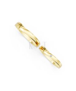 Nhẫn cưới kim cương H129 Vàng Gold vàng 10K/14K/18K/607 cao cấp, thanh lịch