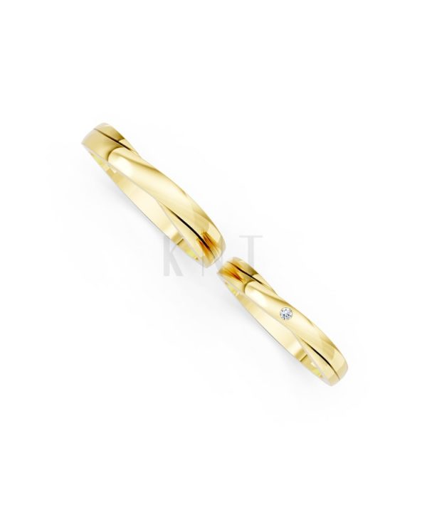 Nhẫn cưới kim cương H129 Vàng Gold vàng 10K/14K/18K/607 cao cấp, thanh lịch