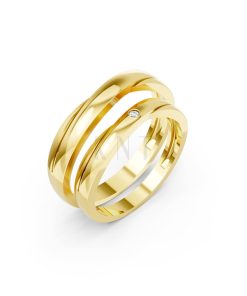 Nhẫn cưới kim cương H129 Vàng Gold thiết kế tinh tế, sang trọng