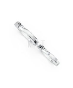 Nhẫn cưới kim cương H129 vàng trắng White Gold kiểu dáng cá tính, hiện đại