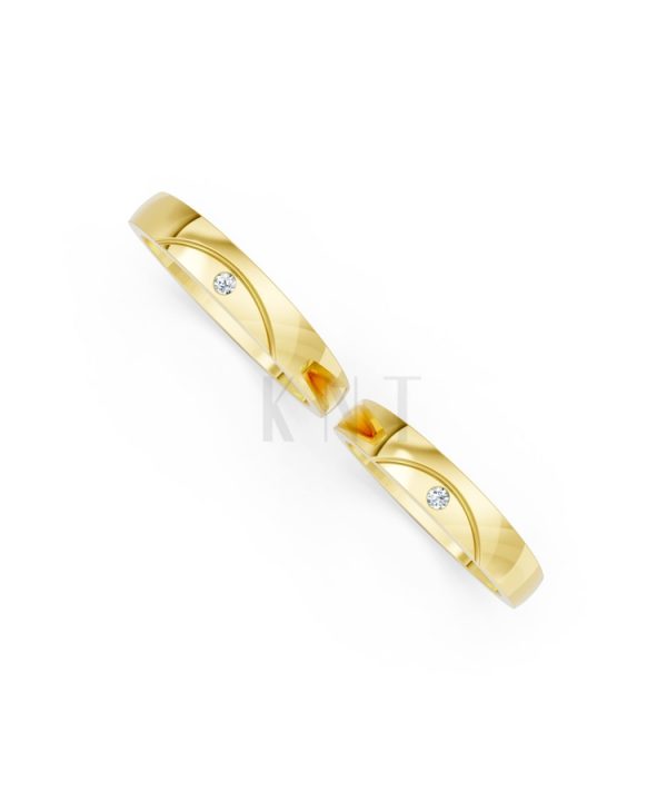 Nhẫn cưới H2 Vàng Gold vàng 10K/14K/18K/607 cao cấp, thanh lịch