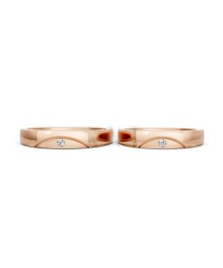 Nhẫn cưới H2 vàng hồng Rose Gold vàng đẹp, kiểu dáng trẻ trung, độc đáo