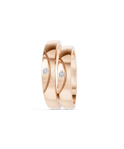Nhẫn cưới H2 vàng hồng Rose Gold thiết kế đối xứng, phong cách, ấn tượng