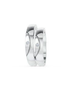 Nhẫn cưới H2 vàng trắng White Gold kiểu dáng cá tính, hiện đại