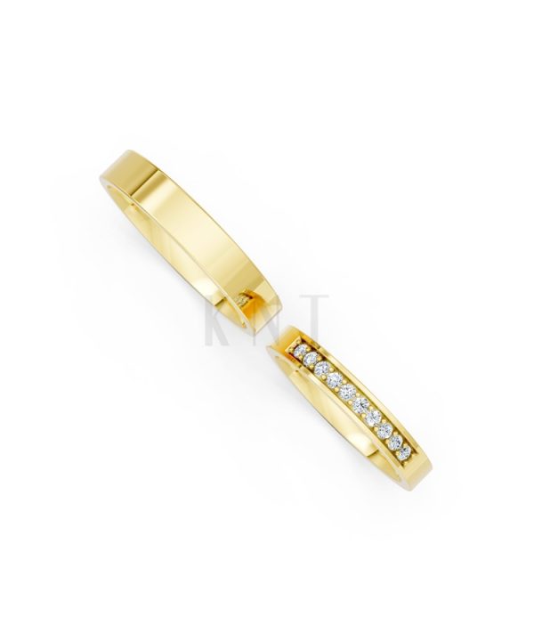 Nhẫn cưới H39 màu Vàng Gold thiết kế phá cách, sang trọng