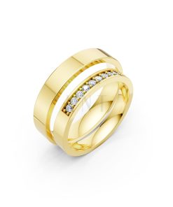 Nhẫn cưới H39 màu Vàng Gold thiết kế tinh tế, sang trọng