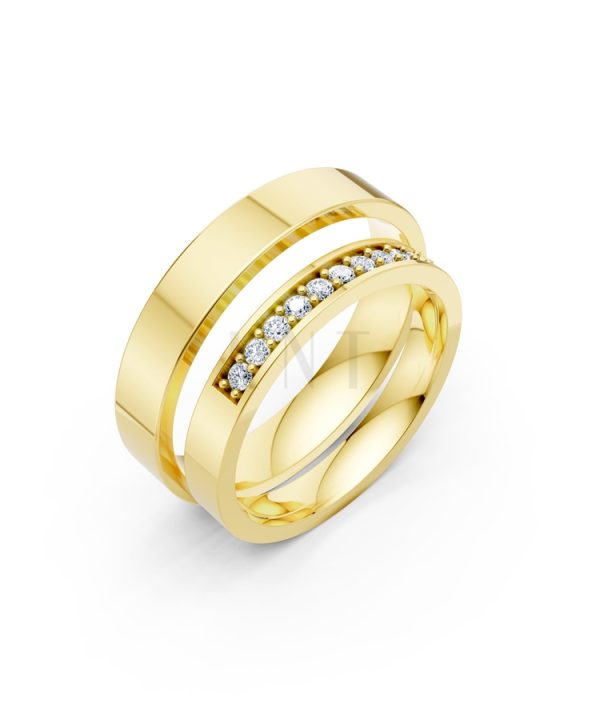 Nhẫn cưới H39 màu Vàng Gold thiết kế tinh tế, sang trọng