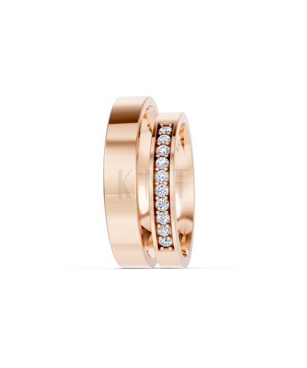 Nhẫn cưới H39 màu vàng hồng Rose Gold phong cách trẻ trung, nổi bật