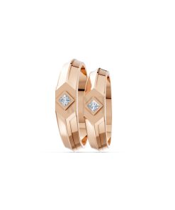 Nhẫn cưới H4 màu vàng hồng Rose Gold vàng đẹp, kiểu dáng trẻ trung, độc đáo