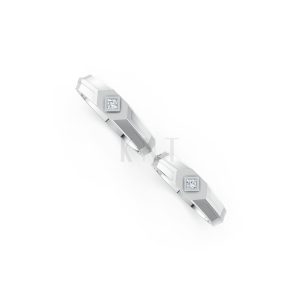 Nhẫn cưới H4 màu vàng trắng White Gold kiểu dáng cá tính, hiện đại