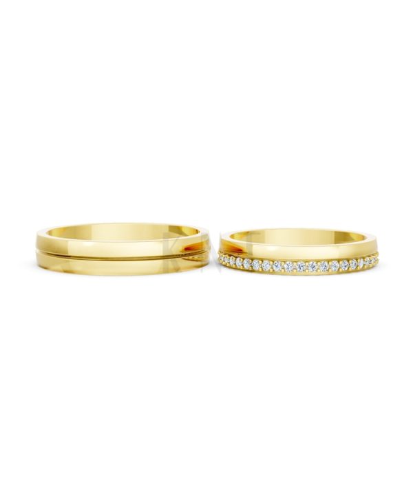Nhẫn cưới H40 màu Vàng Gold vàng 10K/14K/18K/607 cao cấp, thanh lịch