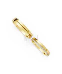 Nhẫn cưới H40 màu Vàng Gold thiết kế phá cách, sang trọng