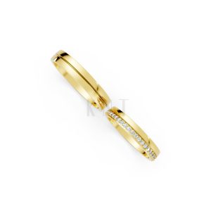 Nhẫn cưới H40 màu Vàng Gold thiết kế phá cách, sang trọng