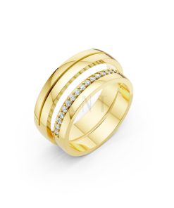 Nhẫn cưới H40 màu Vàng Gold thiết kế tinh tế, sang trọng