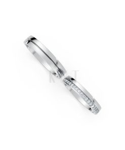 Nhẫn cưới H40 màu vàng trắng White Gold kiểu dáng cá tính, hiện đại