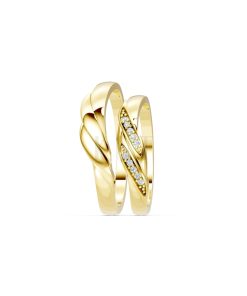 Nhẫn cưới H41 màu Vàng Gold thiết kế phá cách, sang trọng