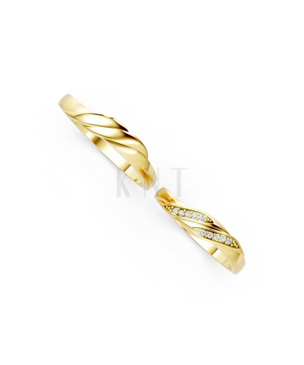 Nhẫn cưới H41 màu Vàng Gold vàng 10K/14K/18K/607 cao cấp, thanh lịch