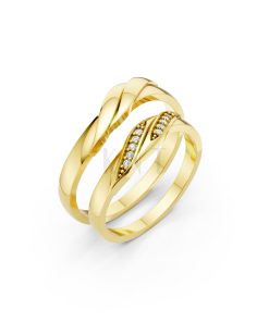 Nhẫn cưới H41 màu Vàng Gold thiết kế tinh tế, sang trọng