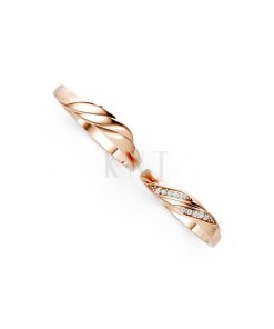 Nhẫn cưới H41 màu vàng hồng Rose Gold phong cách trẻ trung, nổi bật