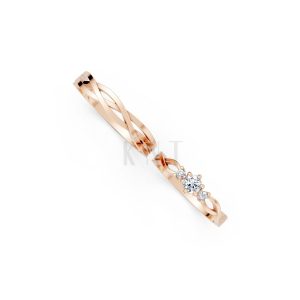 Nhẫn cưới H43 màu vàng hồng Rose Gold thiết kế đối xứng, phong cách, ấn tượng