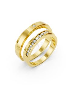 Nhẫn cưới H44 màu Vàng Gold thiết kế tinh tế, sang trọng