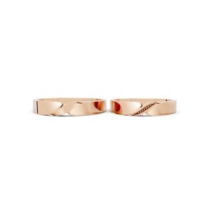 Nhẫn cưới H50 màu vàng hồng Rose Gold vàng đẹp, họa tiết hình học, độc đáo