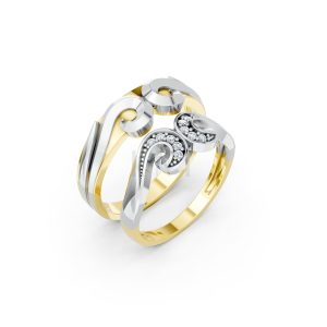 Nhẫn cưới H64 phối màu Dual Color họa tiết ấn tượng, cá tính