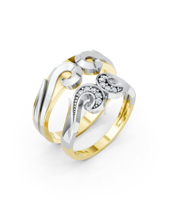 Nhẫn cưới H64 phối màu Dual Color họa tiết ấn tượng, cá tính