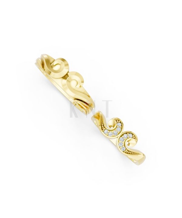 Nhẫn cưới H64 màu Vàng Gold vàng 10K/14K/18K/607 cao cấp, thanh lịch