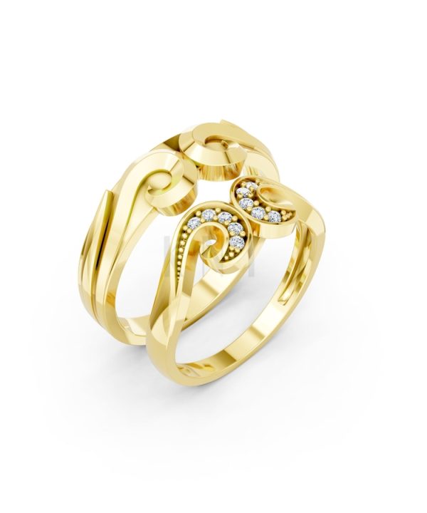 Nhẫn cưới H64 màu Vàng Gold thiết kế tinh tế, sang trọng