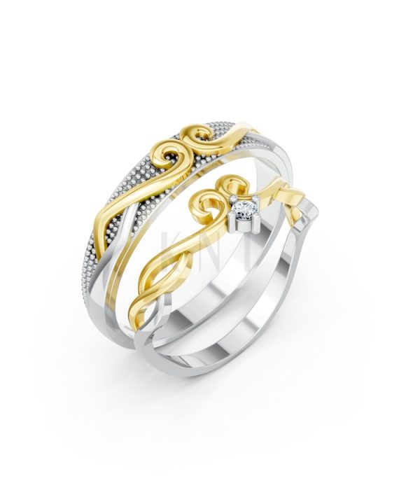 Nhẫn cưới H66 phối màu Dual Color họa tiết ấn tượng, cá tính