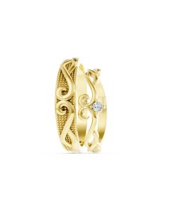 Nhẫn cưới H66 màu Vàng Gold vàng 10K/14K/18K/607 cao cấp, thanh lịch