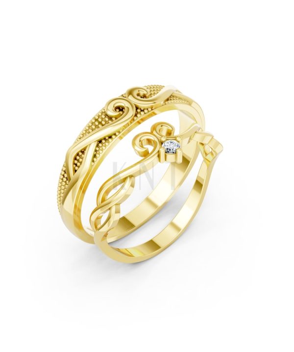 Nhẫn cưới H66 màu Vàng Gold thiết kế tinh tế, sang trọng