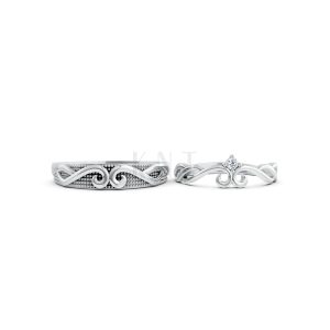 Nhẫn cưới H66 màu vàng trắng White Gold vàng sáng bóng, thiết kế trẻ trung